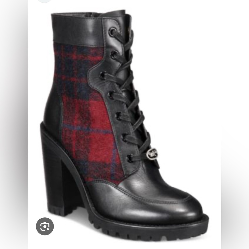 Coach lace up booties